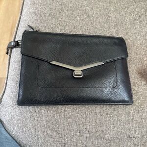 Botkier Black Wristlet with Silver Accent